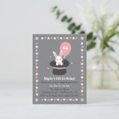 Bunny and Balloon Kinder Magic Th-Birthday Party Kaart (Staand voorkant)