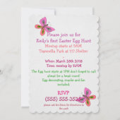 Bunny and Basket CUSTOM 1ST Easter Egg Hunt Kaart (Achterkant)