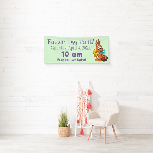 Bunny and Chick Easter Egg Hunt Banner (Insitu)