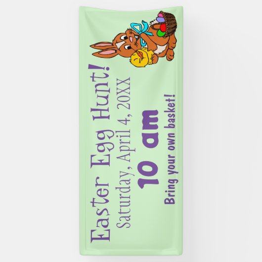 Bunny and Chick Easter Egg Hunt Banner (Verticaal)