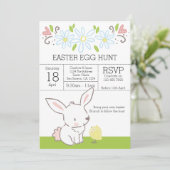 Bunny and Chick Easter Hunt Brunch Kaart (Staand voorkant)