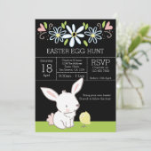 Bunny and Chick Easter Hunt Brunch Kaart (Staand voorkant)