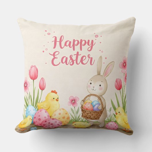 Bunny and Chicks, Collectie van Natasha Us Kussen (Voorkant)