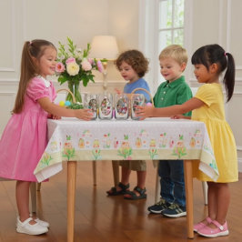 Bunny and Child photo in Oval Frame Easter Blikvorm Glas