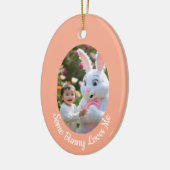 Bunny and Child photo in Oval Frame Easter Keramisch Ornament (Links)