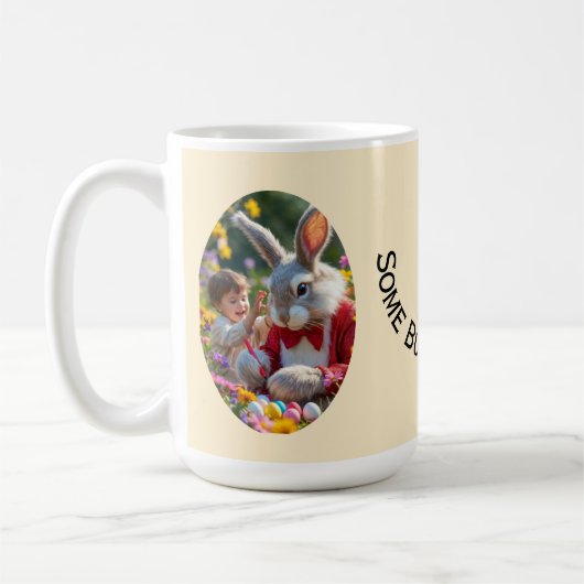 Bunny and Child Photo Oval Frame Easter Koffiemok (Links)