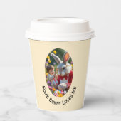 Bunny and Child Photo Oval Frame Easter Papieren Bekers (Voorkant)