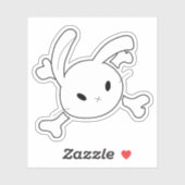 Bunny and Crossbones Kiss Cut Sticker (Vel)