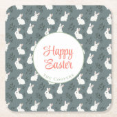 Bunny and Eggs Floral grijs Kartonnen Onderzetters (Voorkant)