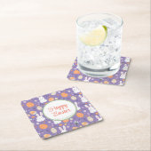 Bunny and Eggs Floral Kartonnen Onderzetters (Insitu)