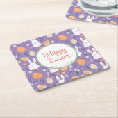 Bunny and Eggs Floral Kartonnen Onderzetters (Schuin)