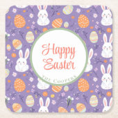 Bunny and Eggs Floral Kartonnen Onderzetters (Voorkant)