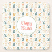 Bunny and Eggs Floral Kartonnen Onderzetters (Voorkant)