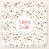 Bunny and Eggs Floral Kartonnen Onderzetters (Voorkant)