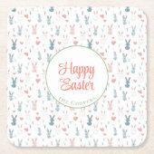 Bunny and Eggs Floral Kartonnen Onderzetters (Voorkant)