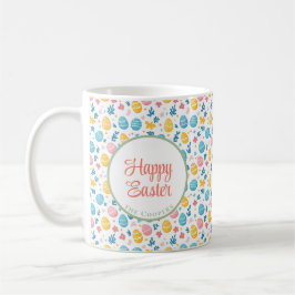 Bunny and Eggs Floral Koffiemok