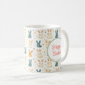 Bunny and Eggs Floral Koffiemok (Voorkant rechts)