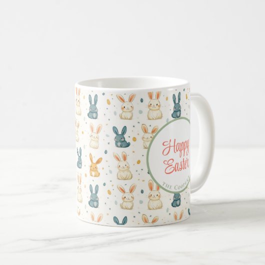 Bunny and Eggs Floral Koffiemok (Voorkant rechts)