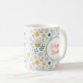 Bunny and Eggs Floral Koffiemok (Voorkant rechts)