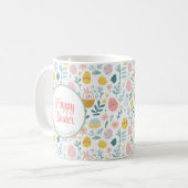 Bunny and Eggs Floral Koffiemok (Voorkant links)