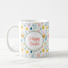 Bunny and Eggs Floral Koffiemok