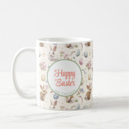 Bunny and Eggs Floral Koffiemok