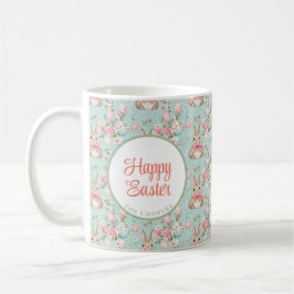 Bunny and Eggs Floral Koffiemok
