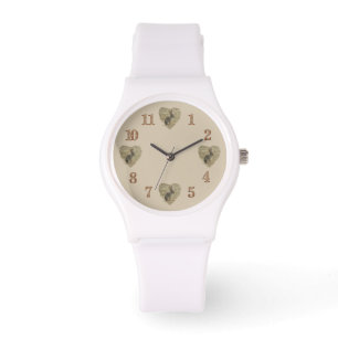 Bunny and Heart Natuur Foto Schattig Wild Dier Horloge