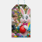 Bunny and Kid photo Easter Cadeaulabel (Achterkant)