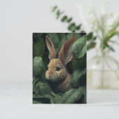 Bunny and plant postcard briefkaart (Staand voorkant)