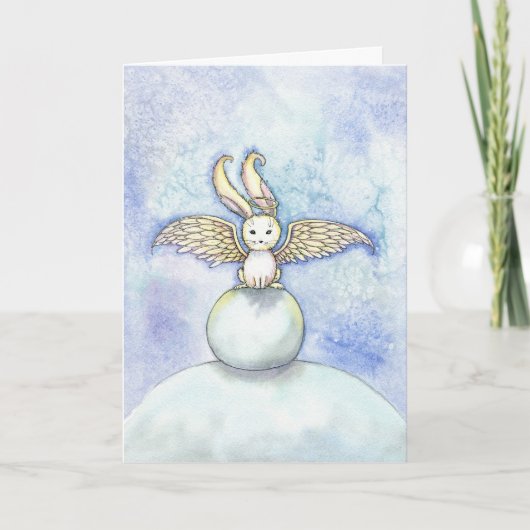 Bunny Angel Christmas Holiday Kaart (Voorkant)