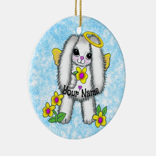 Bunny Angel Keramisch Ornament (Rechts)