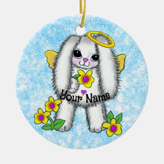 Bunny Angel Keramisch Ornament (Voorkant)