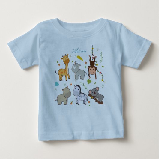 Bunny Animal Baby Boy Blue Jersey T-shirt (Voorkant)