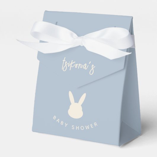 Bunny Animal Modern Baby shower Blauw Bedankdoosjes (Voorkant Zijde)
