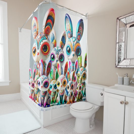 Bunny Art Douchegordijn (In situ)