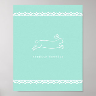 Bunny Art, Spring Art, Pasen Art (Mint) Poster