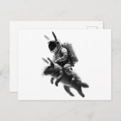 Bunny Astronaut Riding a Rabbit in Space Briefkaart (Voorkant / Achterkant)