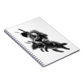Bunny Astronaut Riding a Rabbit in Space Notitieboek (Rechterzijde)