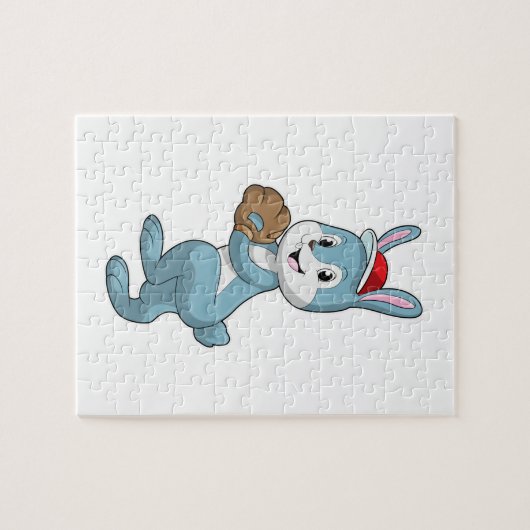 Bunny at Baseball met algemene honkbal Legpuzzel (Horizontaal)