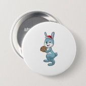 Bunny at Baseball met algemene honkbal Ronde Button 7,6 Cm (Voorkant /achterkant)