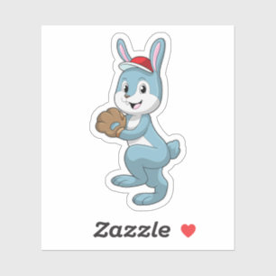 Bunny at Baseball met algemene honkbal Sticker