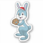 Bunny at Baseball met algemene honkbal Sticker (Voorkant)