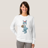 Bunny at Baseball met algemene honkbal T-shirt (Voorkant volledig)