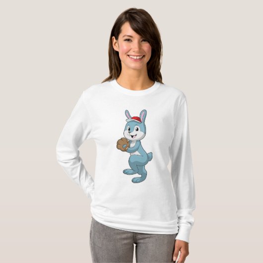 Bunny at Baseball met algemene honkbal T-shirt (Voorkant volledig)