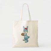 Bunny at Baseball met algemene honkbal Tote Bag (Voorkant)