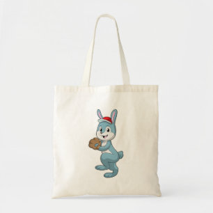 Bunny at Baseball met algemene honkbal Tote Bag