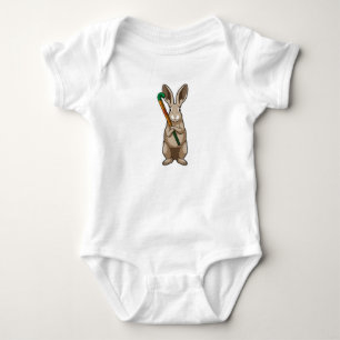 Bunny at Hockey with Hockey stick Romper
