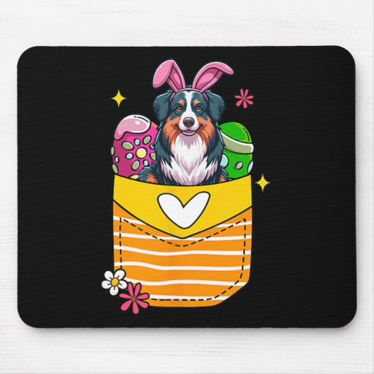 Bunny Australian Shepherd Easter Chocolate Eggs in Muismat (Voorkant)