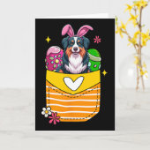 Bunny Australian Shepherd Pasen Chocolade Eieren I Kaart (Gele Bloem)